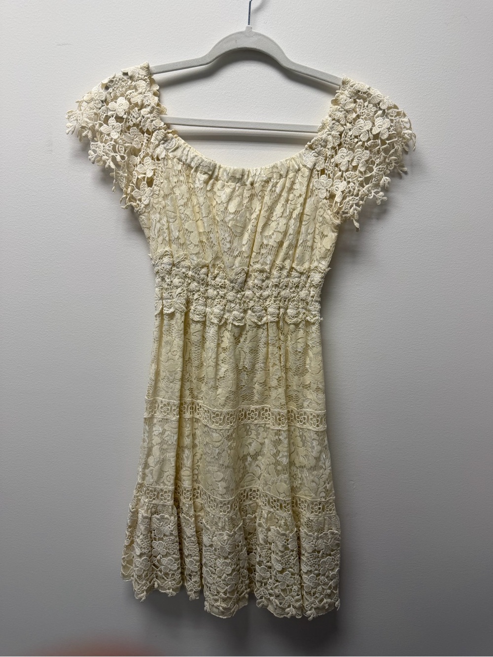 Cream Lace Off-Shoulder Women’s Dress